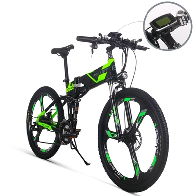 EU STOCK 26" Full Suspension Electric City Bicycle Street Bike 36v 250w 12.8Ah RICH BIT Top 860