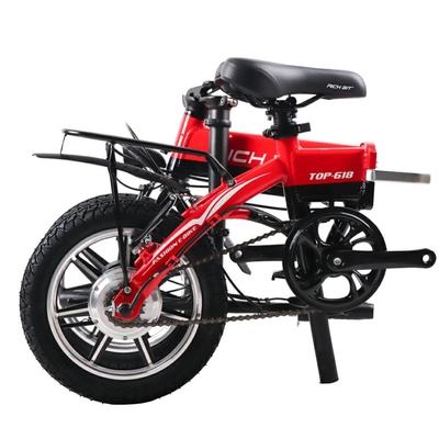 Rich Bit Top 618 Portable Folding Electric Bicycle 14 Inch Ebike 250w 10Ah Carrier Car Trunk
