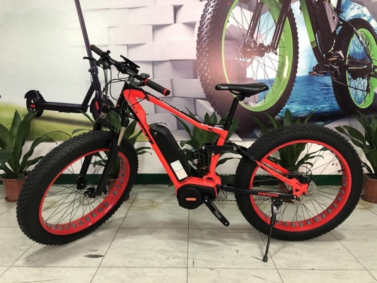 Bafang Full Suspension Mid Drive Ebike Fat Tire Snow Bike 48v 1000w 13Ah