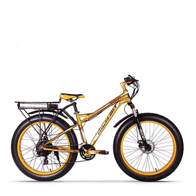 1000w Fat Tire Electric Bike Carrier Rear 17Ah Aluminum Frame Hardtail