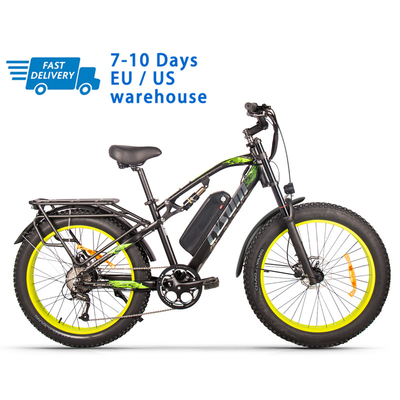 US EU STOCK 26 Inch Fat Tire E Bike With Full Suspension 1000Watt 17Ah Cysum M900