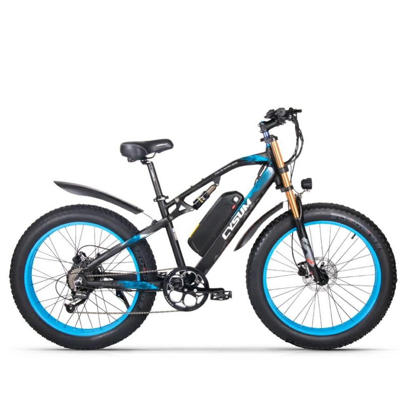 US EU STOCK 26 Inch Fat Tire E Bike With Full Suspension 1000Watt 17Ah Cysum M900