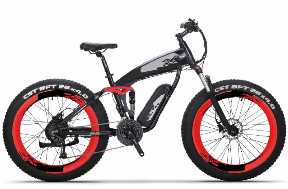 Lightest Full Suspension Ebike Mountain Bike 26 Inch 350W Downtube Lithium Battery 48v