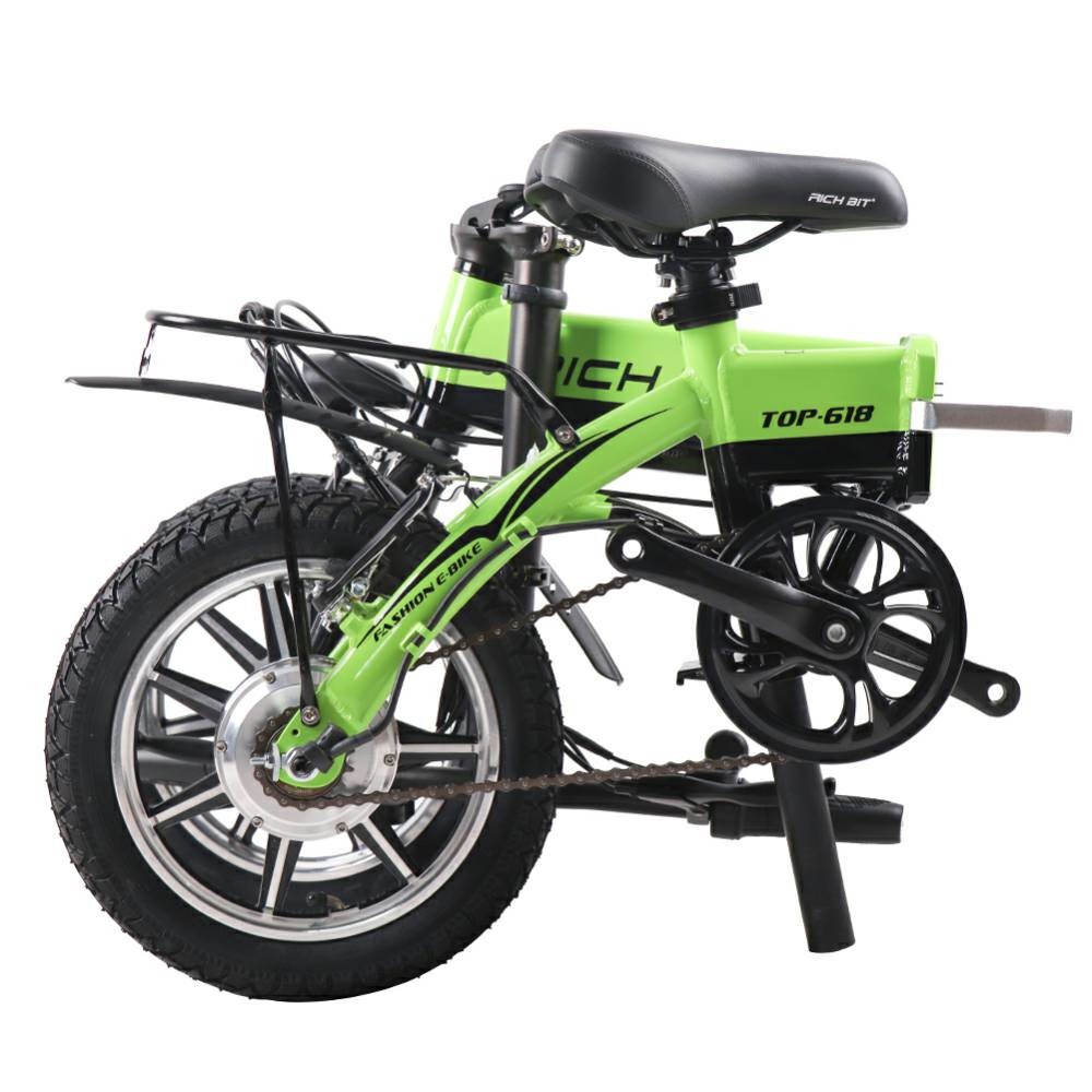 Small Wheel Electric Folding Bike Lightweight 250w Aluminum Frame Rich Bit Rt 618