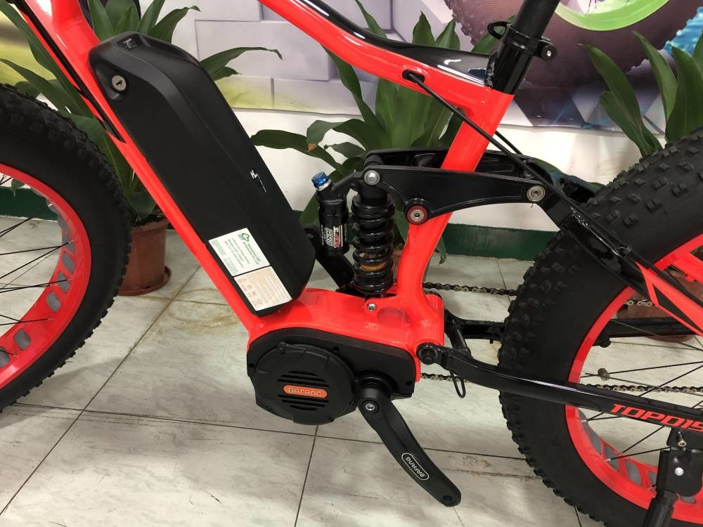 Bafang Full Suspension Mid Drive Ebike Fat Tire Snow Bike 48v 1000w 13Ah