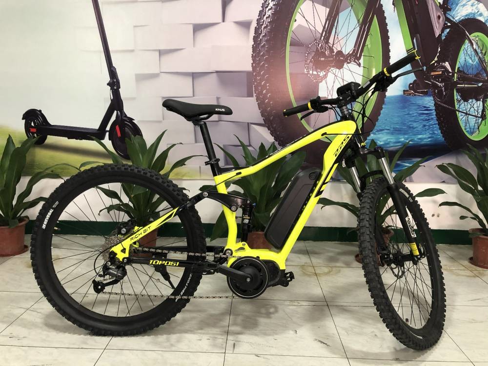 Fat Tire Ebike Mid Drive Full Suspension Bike 27.5