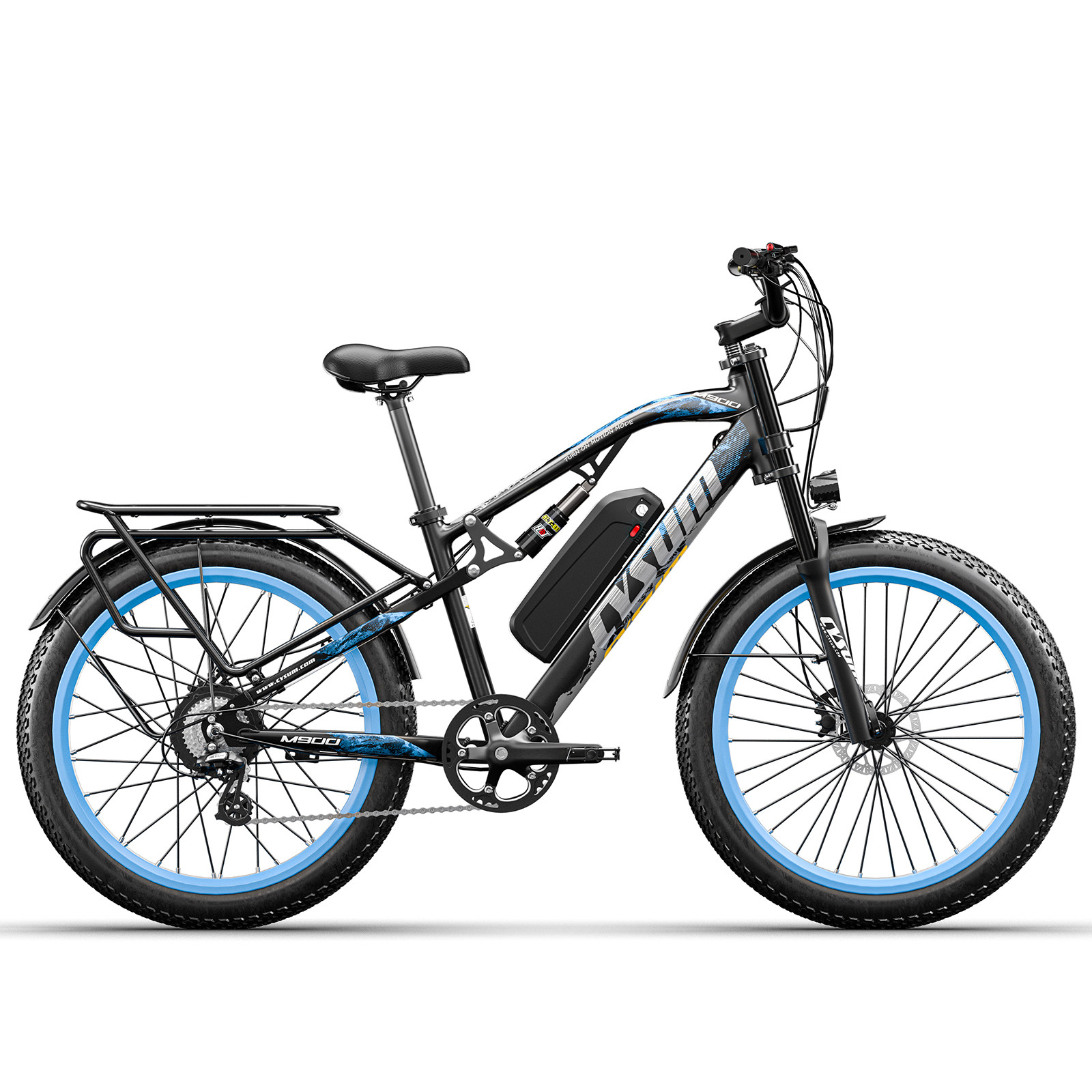 US EU STOCK Cysum M900 Pro Fat Tire E Mountain Bike 1000w 48V 17AH Lithium Battery